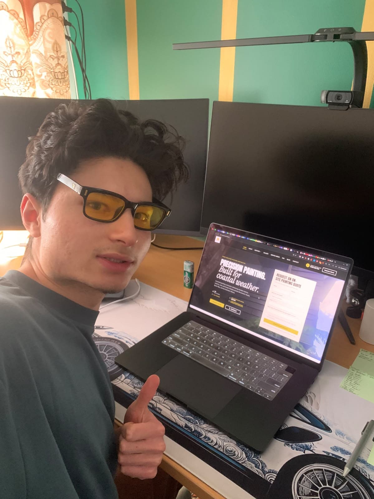 Edris Nazari at his desk